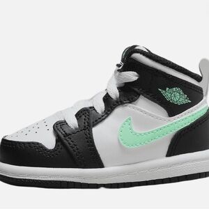 Jordan Kids' Black, White & Mint Green High-Top Sneaker
